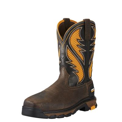 Ariat Work: Intrepid VentTEK Composite Toe Zapatos de Seguridad Hombre - Marrones / Amarillo (JHGRO4